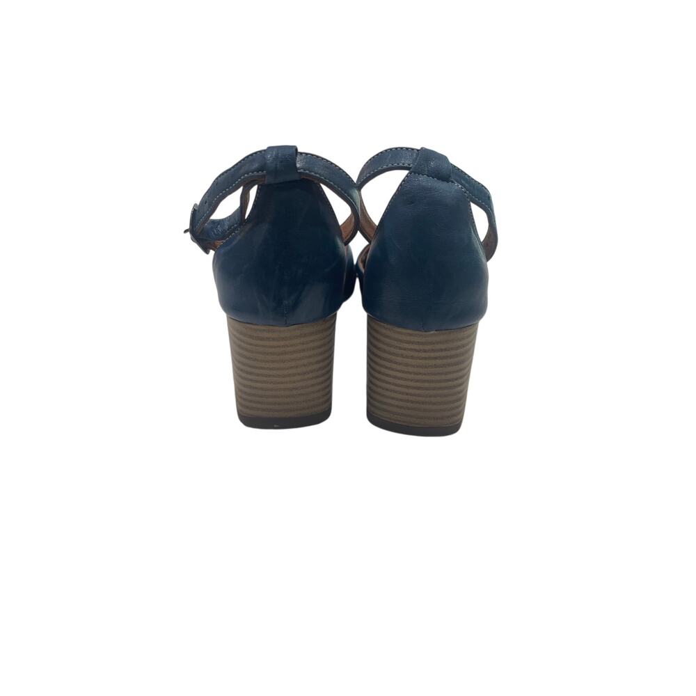 Børn Valdes Blue Leather Ankle Strap Block Heel Sandals  size 5 - Picture 3 of 6